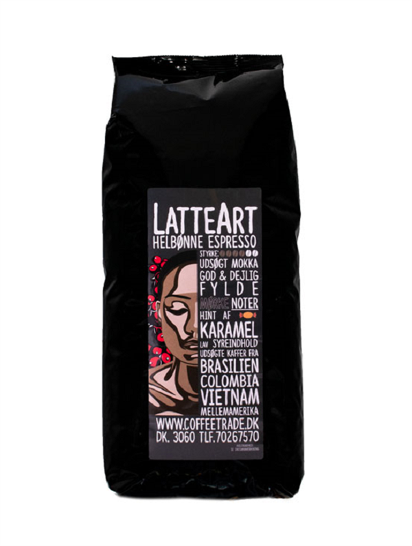 LATTE ART (rund/fyldig) kaffe med et hint af karamel - 1Kg